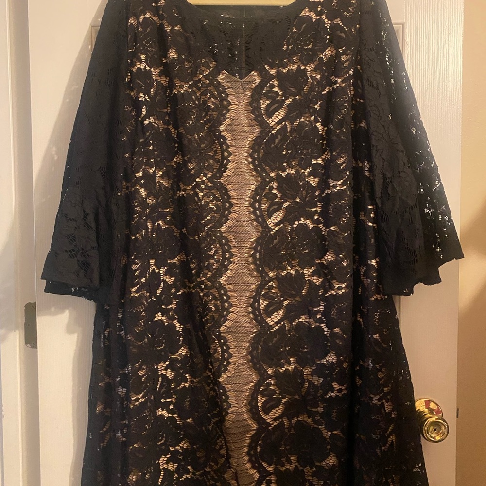 Lane Bryant-Women’s black lace knee length dress